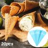 20Pcs Ice Cream Cone Paper Cover Disposable Cones Tray Paper Sleeve Diy Home Summer Party Supplies 108X42Mm