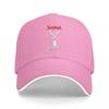 Trenchcoat Brand Black Baseball Cap with Wolf and Crossed Swords Design White Trim Adjustable Fit for Unisex and Women