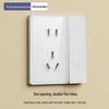 Smart White Glass 2-Gang Switch Panel, Single Fire, Voice-Controlled, Mijia APP Compatible.