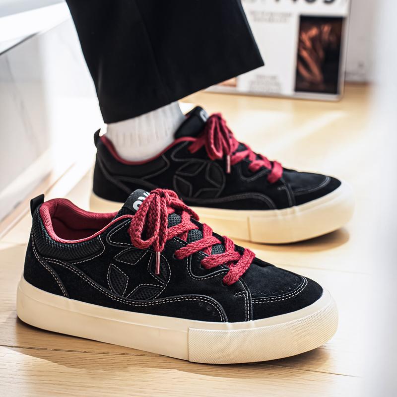 Men 's Casual Four Seasons Fashion Canvas Skateboarding Students Comfortable Sneakers Boys Trending Soft Sole Breathable Shoes