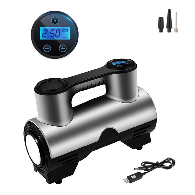 Wireless Air Compressor for Basketball Car Tire Inflator 12V/120W Portable Electric Pump with Analog Pressure Gauge