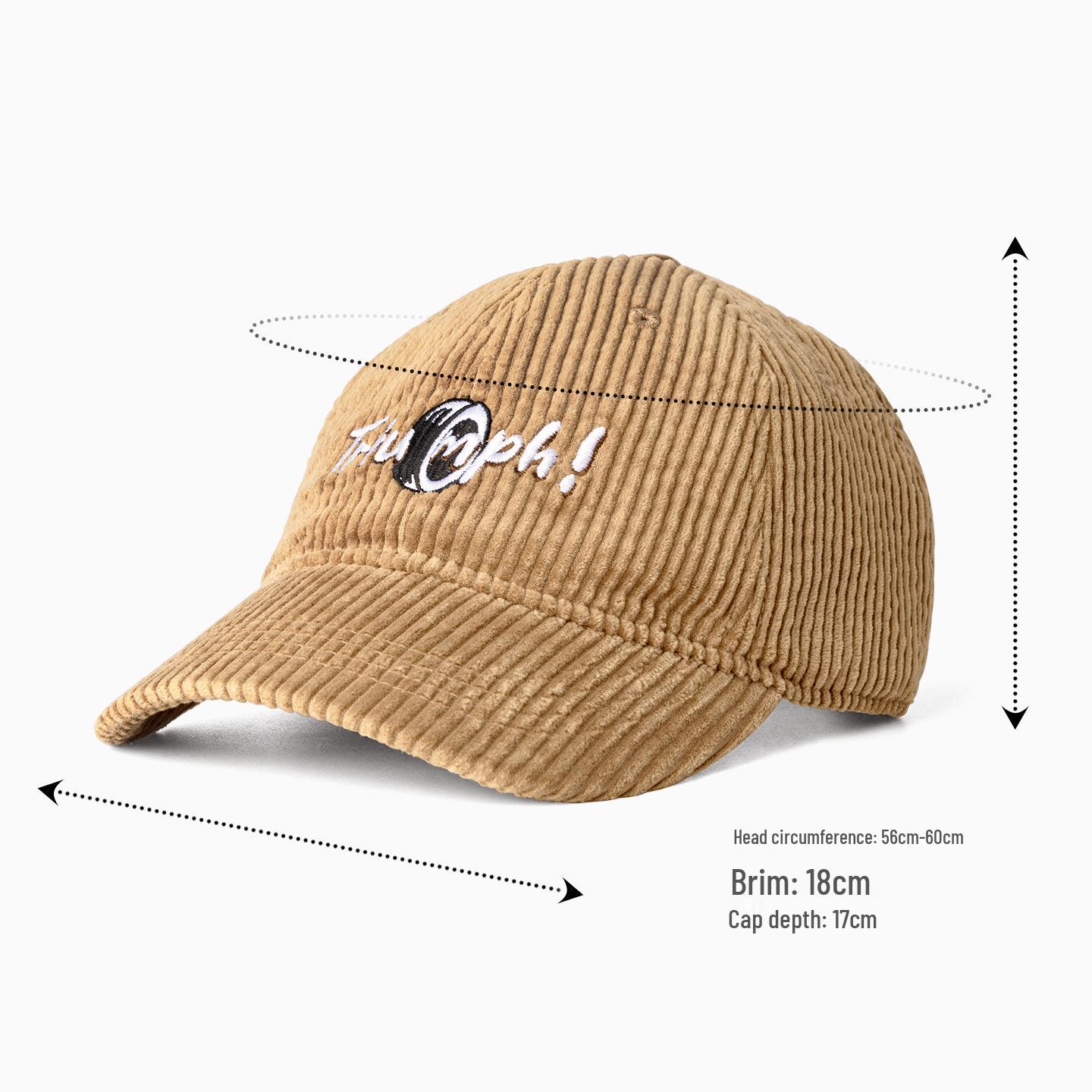 

MRA Adjustable Curved Brim Corduroy Baseball Cap for Large Heads, Khaki Duckbill Design, Unisex Adjustable хакі