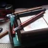 SeventyTwo Handmade Red Glass Dip Pen with Wooden Handle and Storage Case