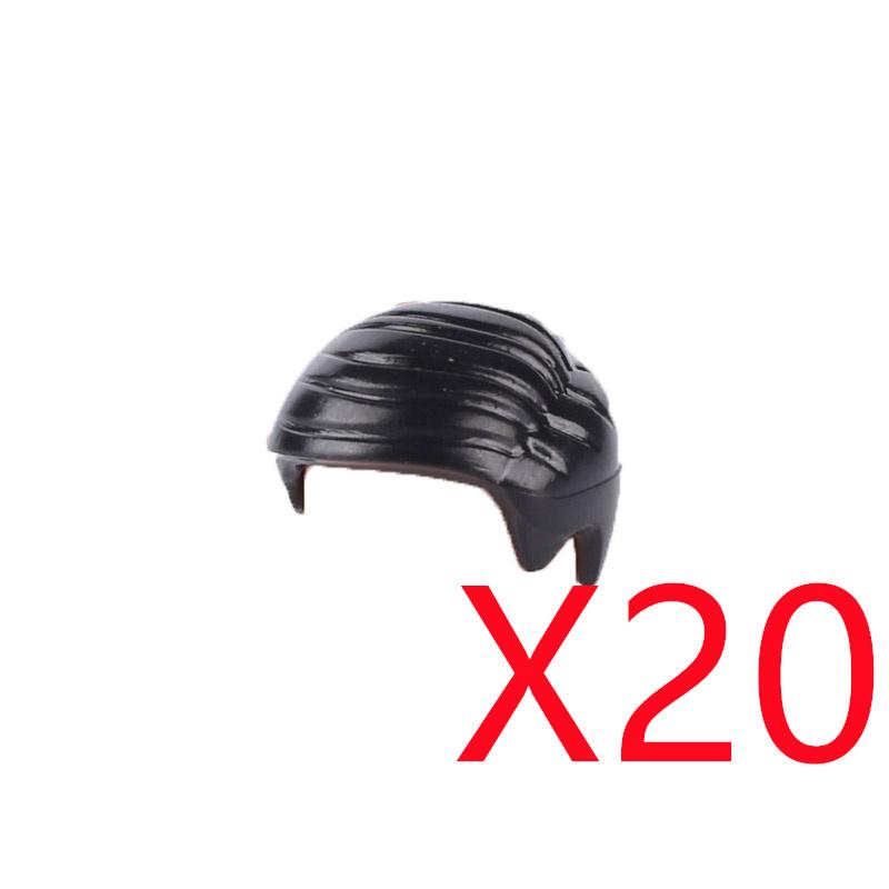 MOC City Building Blocks Figure Body Parts Creative Accessories Long Hair Brown Black Gold Mini Brick Compatible Toy Gift k030