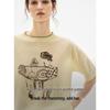 ELLE Graffiti Print Knit Short Sleeve Top
