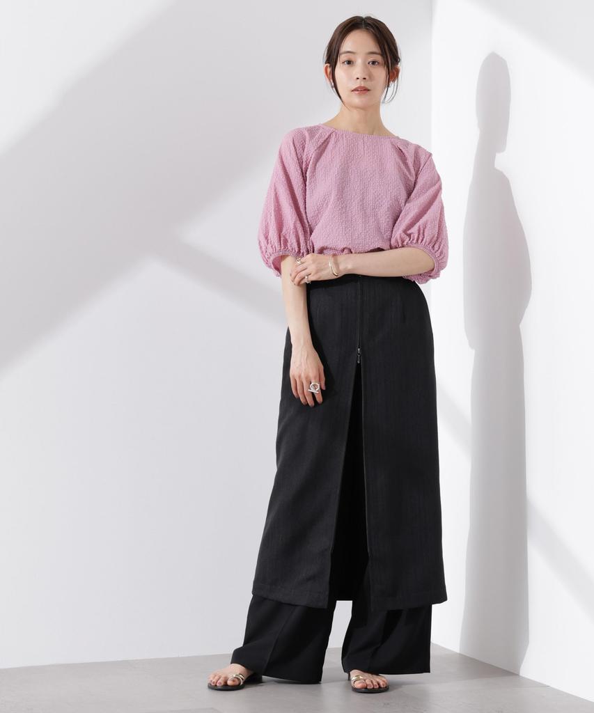 Nano Universe Women's Soccer Balloon Sleeve Pullover Blouse, Size F 090, Pink, 673-5121317