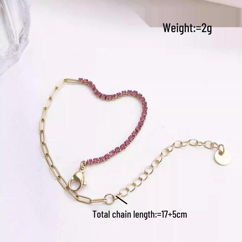 2025 Women's Fashion Cubic Zirconia Tennis Bracelet: Versatile, Niche Design, Colorfast Titanium Steel