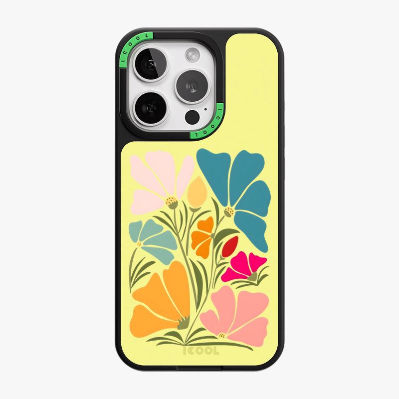 Replaceable Back Plate Mobile Phone Case Iphone15 Flower Apple 14pro Removable Magnetic Two-in-one Can Be Changed At Will