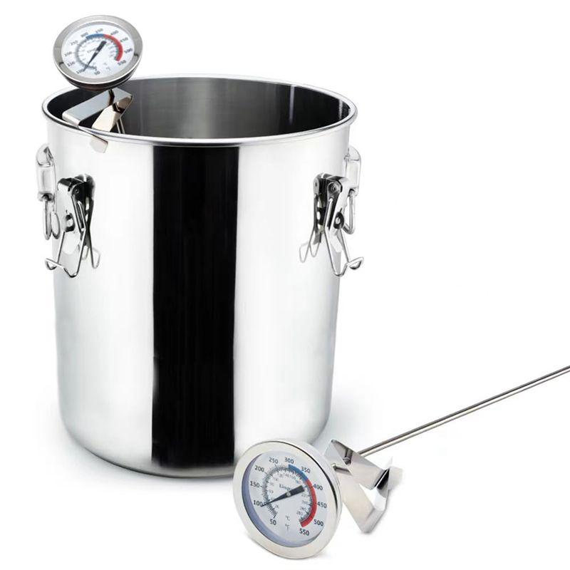 Good-Candy Ölthermometer Frittierthermometer Set Kit Zum Frittieren, Mit Topfclip, 12 Zoll Sonde - Für Hohe Töpfe, Rind, Lamm, Fleisch Co