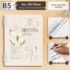 Butterfly Retro English Loose-Leaf Binder: A5 Lined Inner Core B5 Single Book with OPP Bag Packaging