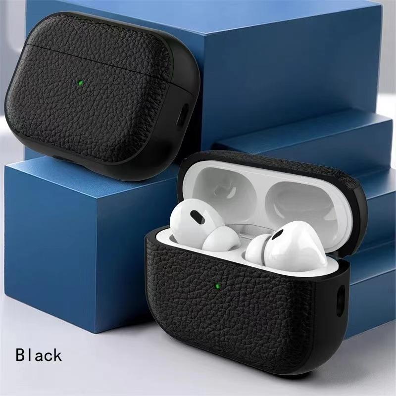 Litchi Leather Case For AirPods 4 3 2 1 Business Earphones Cases For Apple AirPods Pro 1st 2nd Gen Cover Headset Shell With Hook
