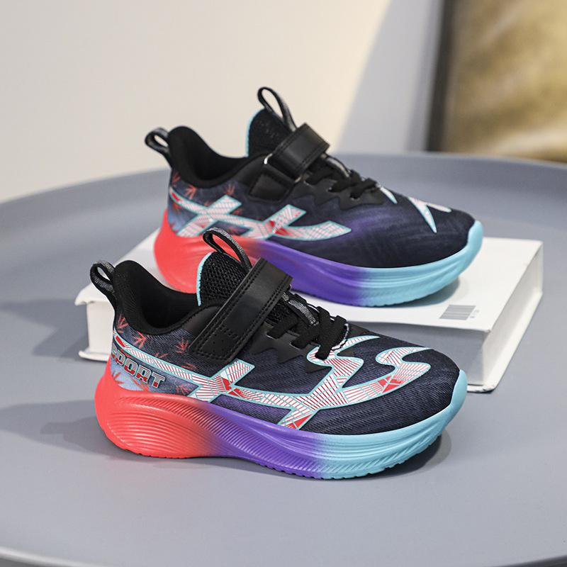 

Children s basketball shoes Men s and women s sports shoes Platform shock absorption Convenient Velcro Lightweight boys running sports shoes 40