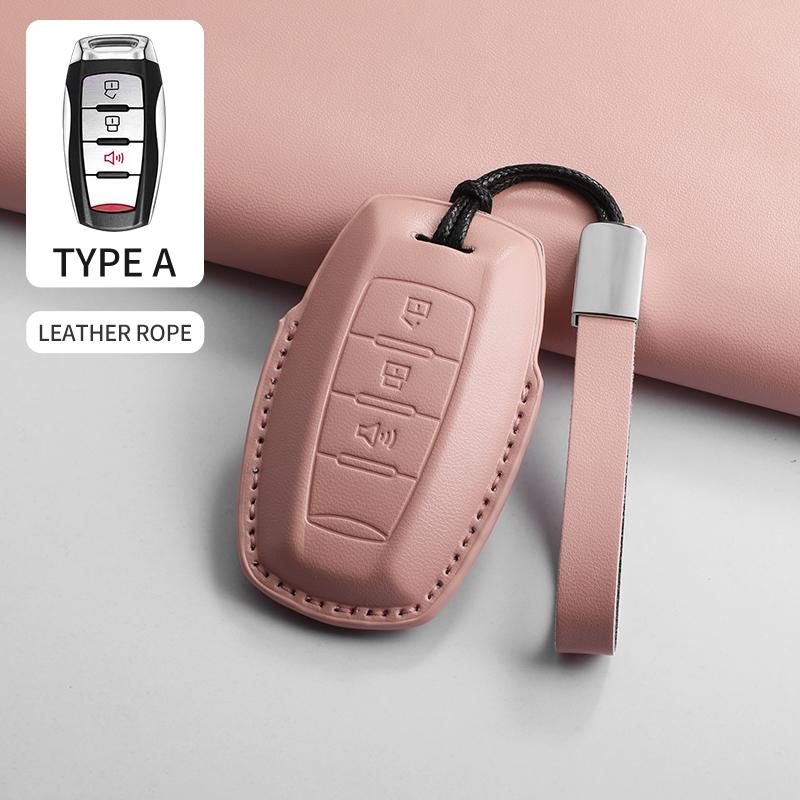 PU Leather Car Remote Key Cover Accessorie For Great Wall Poer Haval H6 GWM Ute Cannon Pao P Series Anti-Scratch Protector Shell