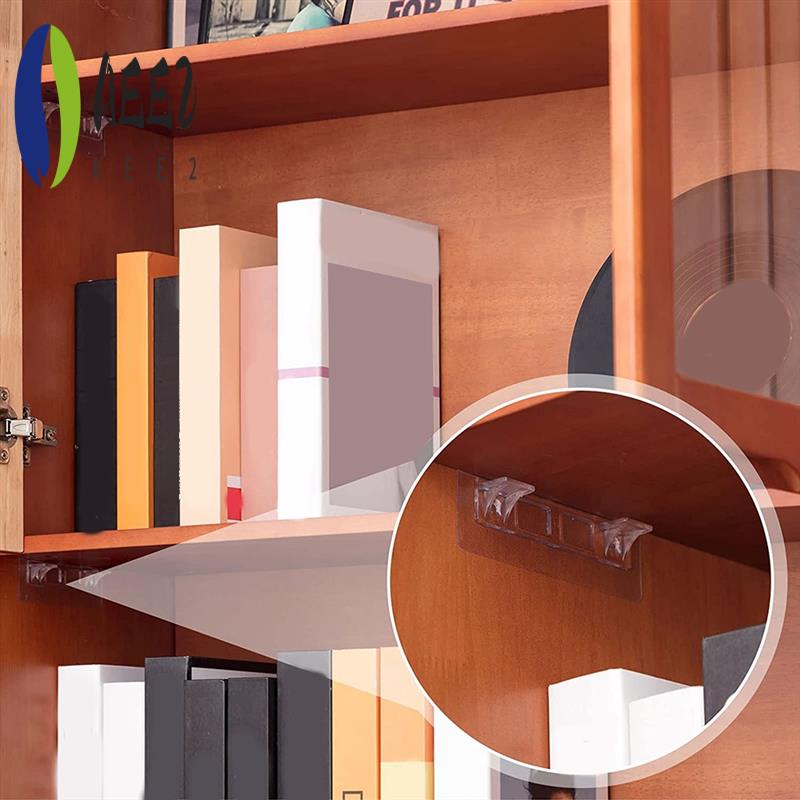 

AEE2-20Piece No Drill Adhesive Shelf Bracket Clear Shelf Pins For Cabinet Shelves Shelf Clips белый