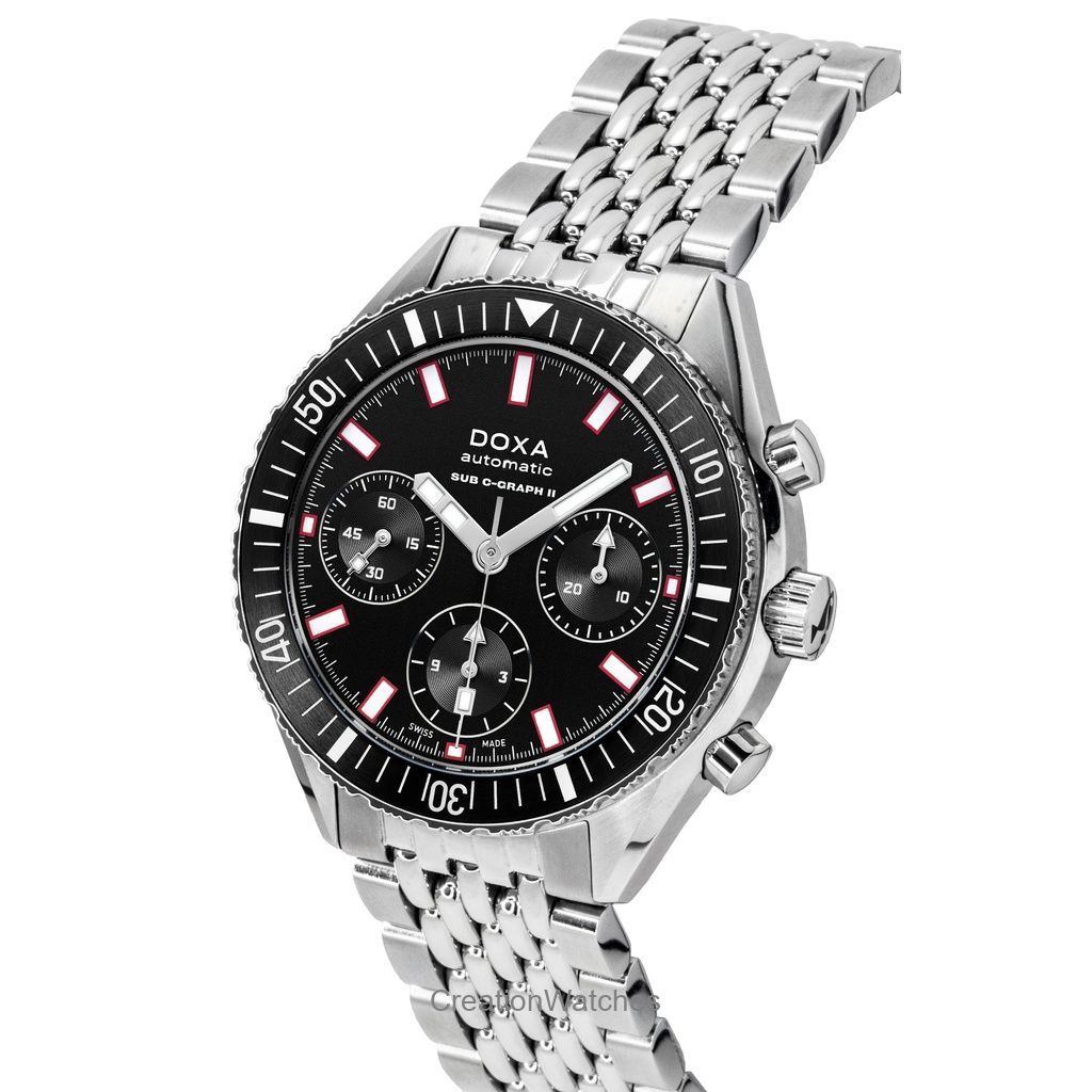 Doxa Sub 200 C-Graph II Sharkhunter Black Dial Automatic Diver's 797.10.101.10 200M Men's Watch With Extra Strap