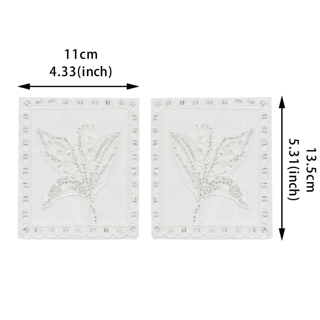 Mesh Sequined Embroidery Pocket Cloth Sticker Handmade Beads Maple Leaf Flower Decoration Shirt Luggage Top Accessories