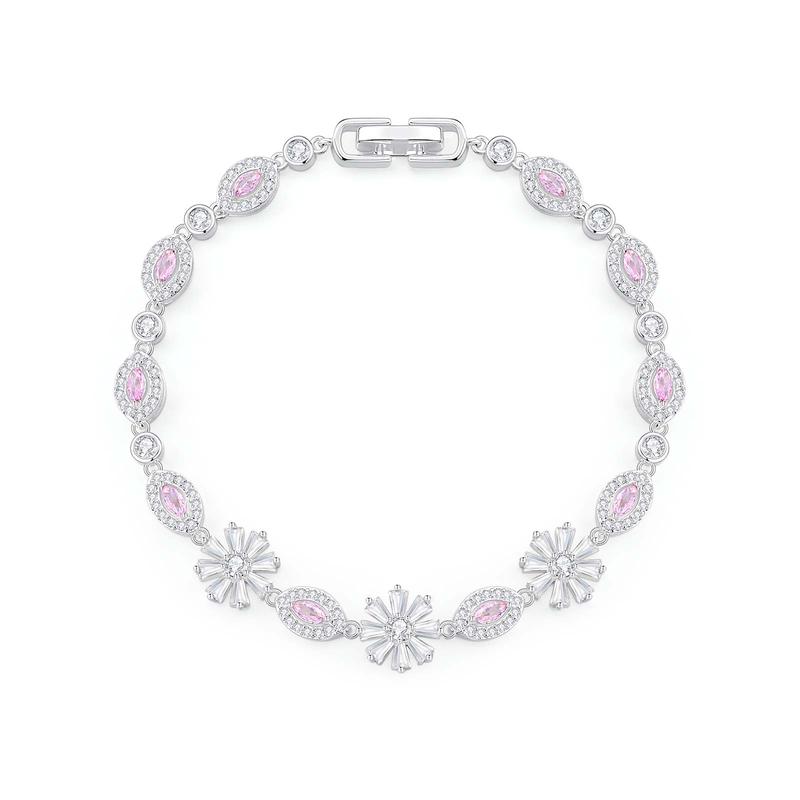 Barbie crystal bracelet [ Crystal* Explosive] Full of diamonds, pink marquise, high-end hand ornaments, sunflowers, simple TX2604008 белый