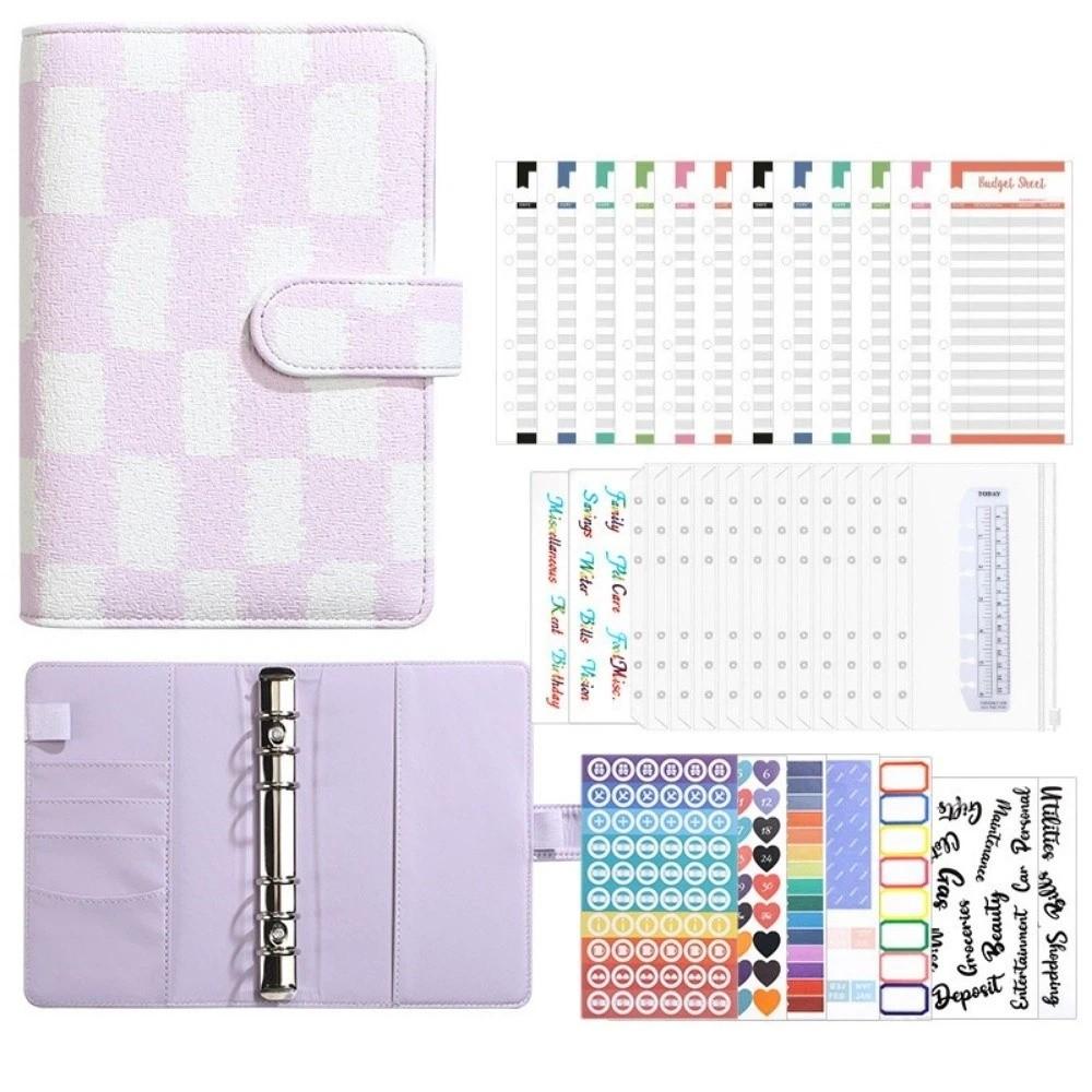 PU Leather Money Saving Binder A6 Budget Binder with Cash Envelope  Money Saving Challenge