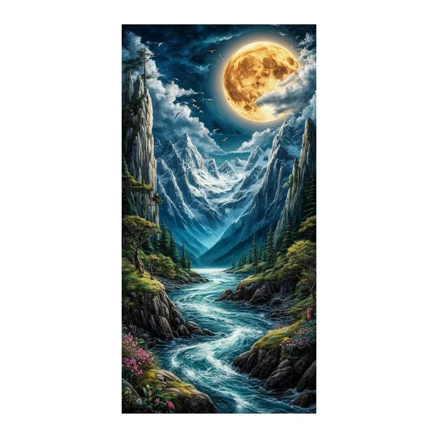Snow Mountain Moon Castle Large Size Diamond Painting New Collection Scenery Diy Full Drill Rhinestone Embroidery Mosaic Cross Stitch Kits