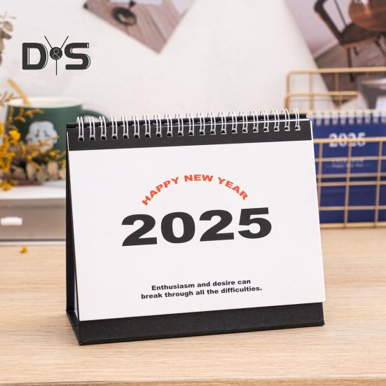 2025 Small Desk Calendar Standing Flip Desktop Calendar Monthly Planner Time Management Organizer for Home Office School
