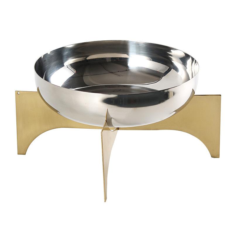Metal Footed Bowl Modern Living Room Fruit Plate Restaurant Desktop Storage Tray Simple Home Organize Round Decorative Bowl
