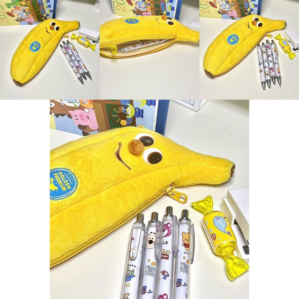 Bananen-Federmäppchen Plüsch-Aufbewahrungstasche Große Kapazität Kreatives Geschenk Für Schüler