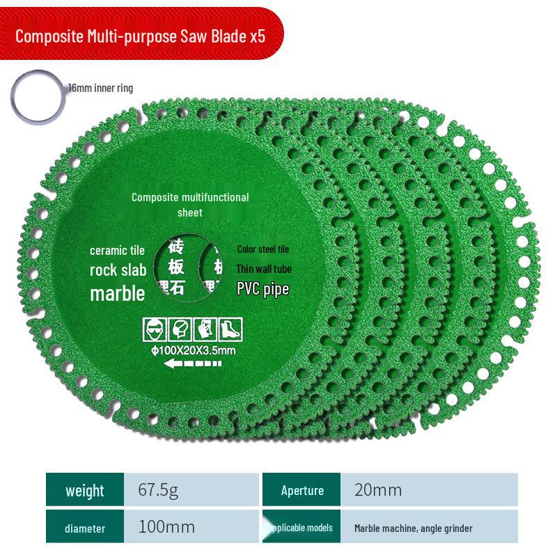 Multi-Functional Angle Grinder Disc for Tile, Steel, Rock, and Marble - Brazed Dry Cutting Blade