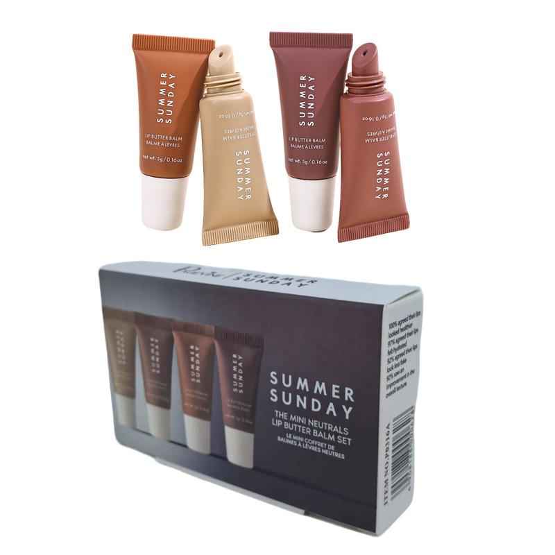 Set Complet de 4 Luciu de Buze, Exquisit, Practic, Confortabil, Hidratant, Natural, Set de Machiaj Portabil