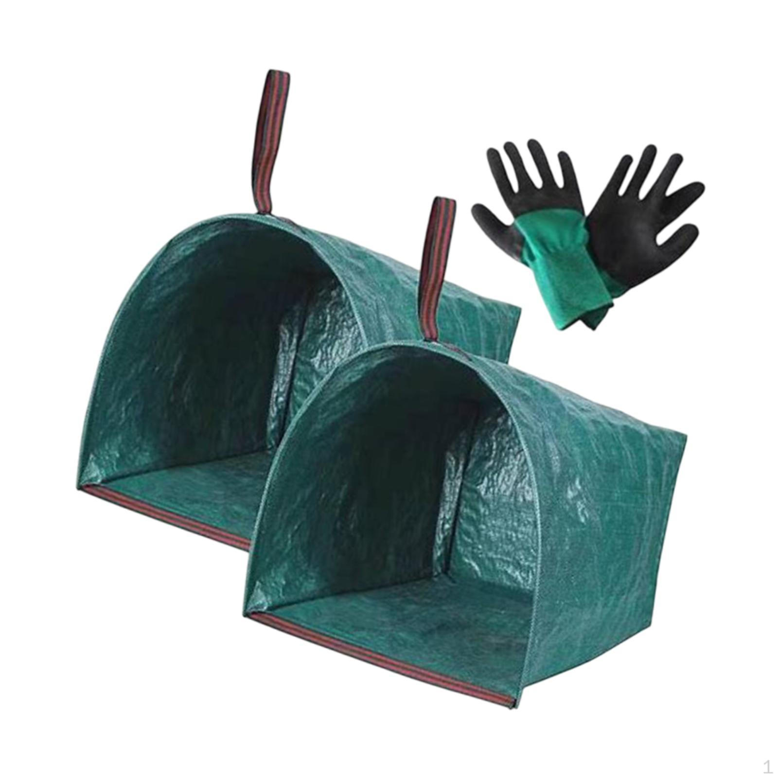 

2 шт. Садовые мешки-совок для сбора мусора для газона Садовые работы Сбор листьев 150L 59cmx56cmx43cm