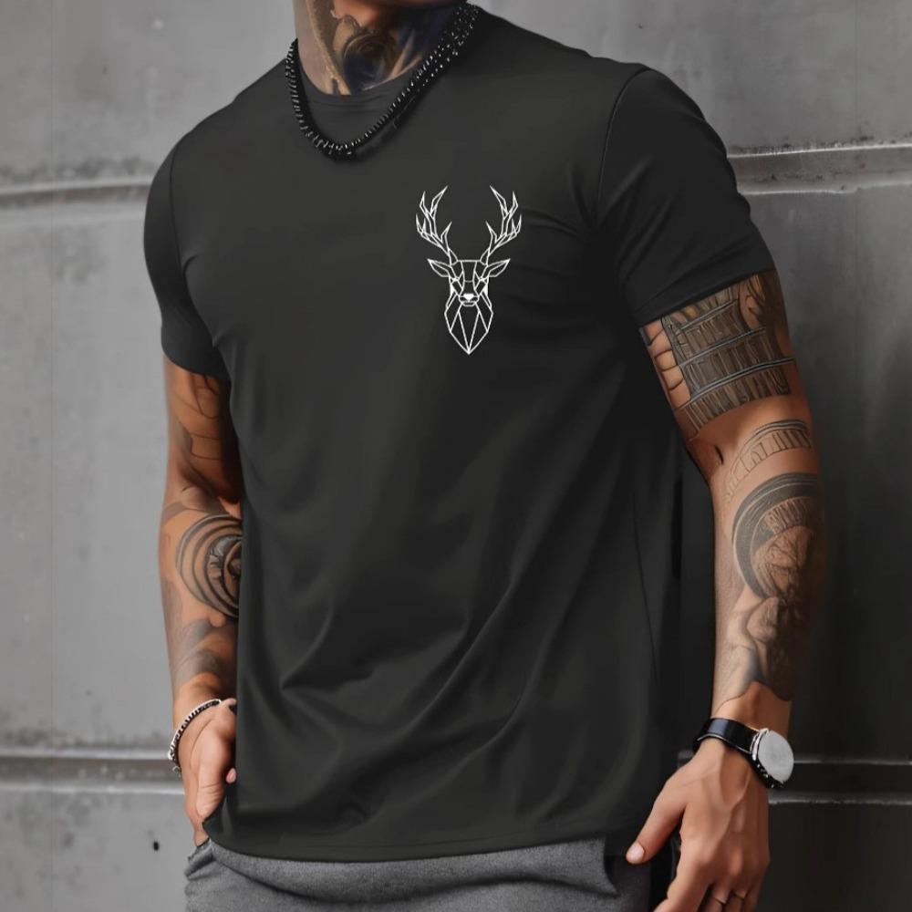 Summer Men's Casual Short Sleeve T-shirt Pattern Print Fashion Loose Comfortable Round Neck Men's Cotton Short Sleeve T-shirt