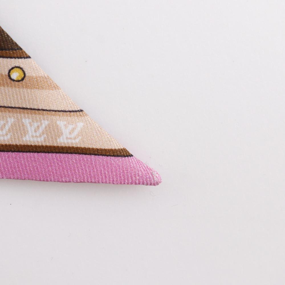 Louis Vuitton Bando BB Ultimate Scarf M76676 Ribbon Scarf Black / White / Brown Silk Women Used