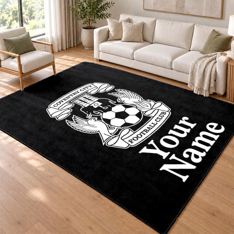 Coventry City F.C. Custom Name Personalized Rug Non‑Slip Doormat Floor Carpet Housewarming Birthday Gift for Family Friends