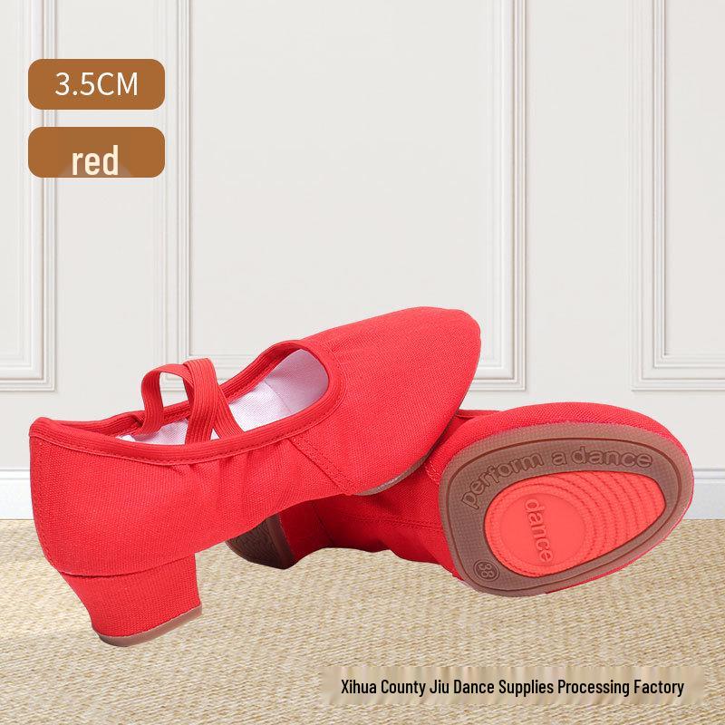 Women's Non-Slip Black High Heel Dance Shoes for Ballet and Square Dance