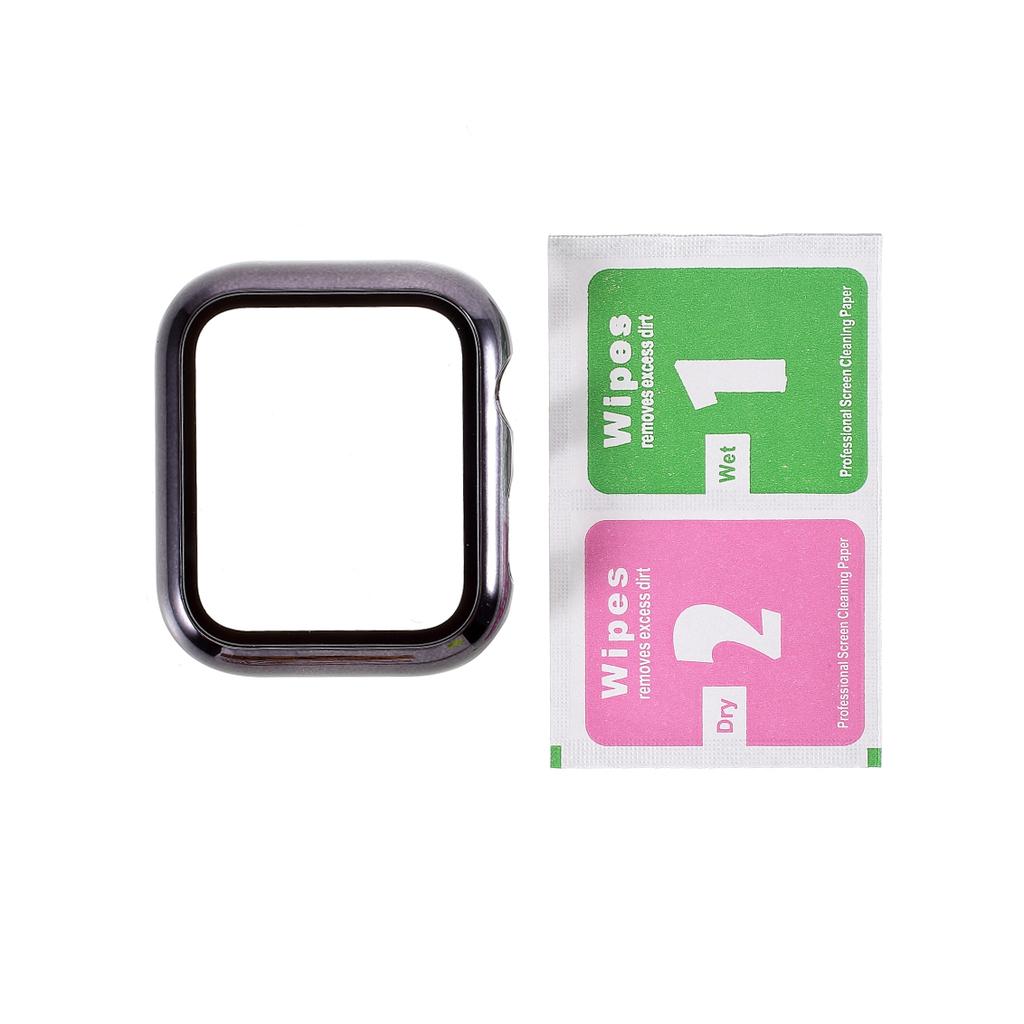 Electroplated PC Frame+Tempered Glass Screen Protector Case for Apple Watch Series SE/SE (2022)/6/5/4 44MM