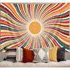 Vintage Sun Tapestry Aesthetic Boho Tapestries Abstract Retro 70s Rainbow Minimal Geometric Grunge Art Print Hippie Bohemian Decor Mid Century Modern