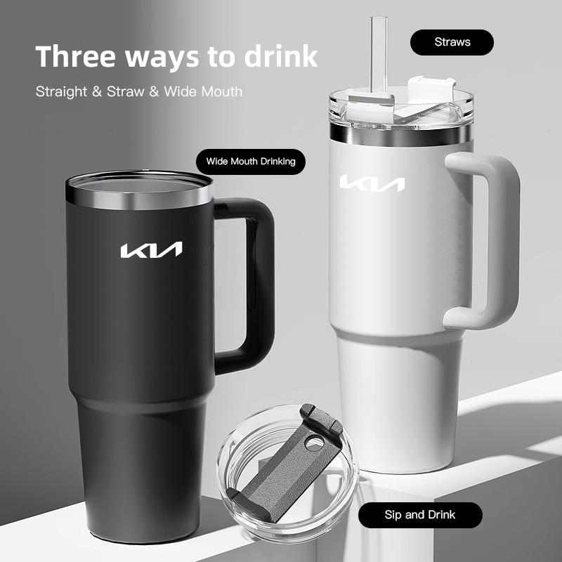 BXAOK1 Vacuum Flask Travel Thermal Cup Stainless Steel Coffee Mug For Kia Stinger Sonet Ceed Stonic Optima K7 K5 K8 K3 Seltos Telluride