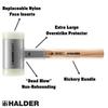 HALDER Shockless Recoilless Super Craft Hammer Hickory Handle Nylon Diameter 80 (White) 3366.080