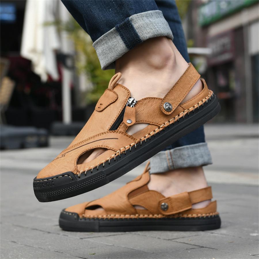Fashion 2025 Casual Men Sandals Covered Toe Summer Beach Shoes Breathable Hole Sneakers Outdoor Quick Drying Casual Sandals Big Size 48