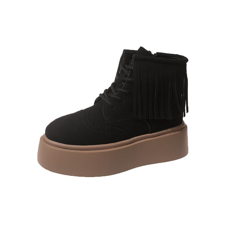 Fashion 2024 New Autumn Thick-soled Women's Fashionable and Casual Solid Color Short-leg Ankle-length Fashion Boots