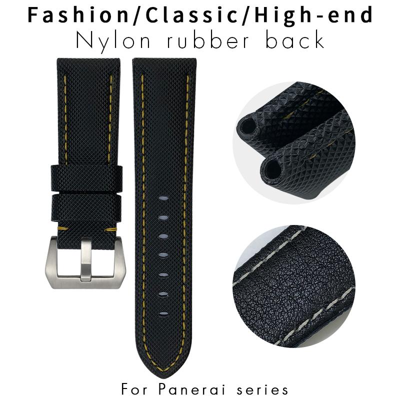 22mm 24mm 26mm High Quality Nylon Watchband Fit for Panerai LUMINOR Submersible PAM Luminous Black Blue Watch Strap Tools