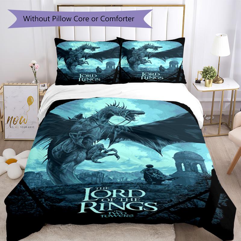 Lord Rings Quilt Cover Set Suitable for Playroom Machine Washable Perfect Gift for Friends Family