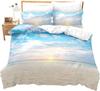 Ocean Beach Palm Tree Duvet Cover Set Sea Wave Polyester Quilt Cover Tropical Leaves Hawaiian Vacation Print For Kid Adult Teen