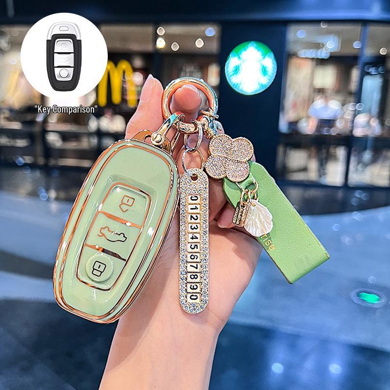 Key Case for Hongqi Models: Tiangong 08, H5, HS5, H9, H6, HS7, HQ9 - Anti-Lost Shell with Buckle