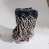 Women Flats Boots for Children Winter Warmth Thickness Anti Slip Shibuya Hairy Boots Mid Length Personalized Fashion Boots 2025