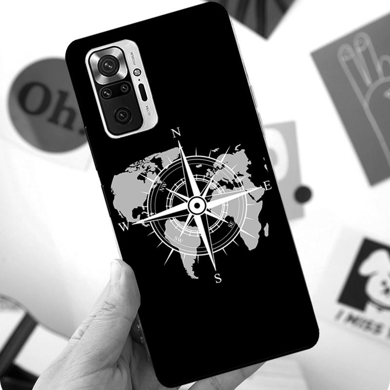 World Map Compass Nautical Case For Xiaomi Redmi Note 12 Pro 11 8 9 10 Pro 9S 10S 11S 12S Redmi 12C 10C 9C 10A Cover