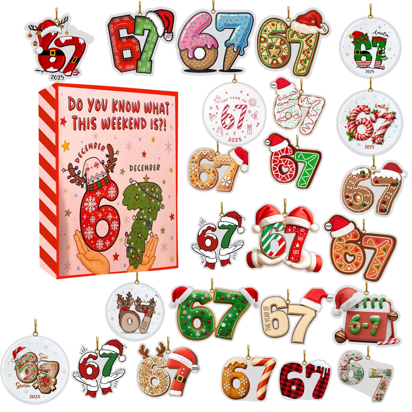 

Рождественский адвент-календарь, 24-дневный адвент-календарь, праздничная коллекция для обратного отсчета, коробка-подвеска, подходит для рождественских подарков-сюрпризов One Size