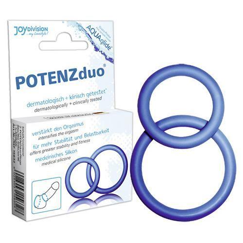 Duo d'Anneaux - Potenz - Ring L - Silicone - Bleu - Adulte