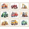 TRAMIN 9 Pcs Construction Room Decor For Boys - Toddler Boy Room Decor, Truck Wall Art For Kids Room, Car Pictures Wall Decor For Bedroom Playroom,