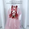 Handmade Strawberry Milkshake Lolita Hair Band Women - Sweet Cartoon Style Wide Headband With Lace Bow Animal Motif