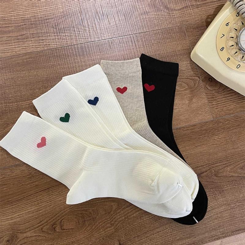 Women Thin Cotton Socks,Soft Cotton Bootie Socks Cute Above Ankle Crew Socks Combed Cotton Heart Ankle Socks Gift